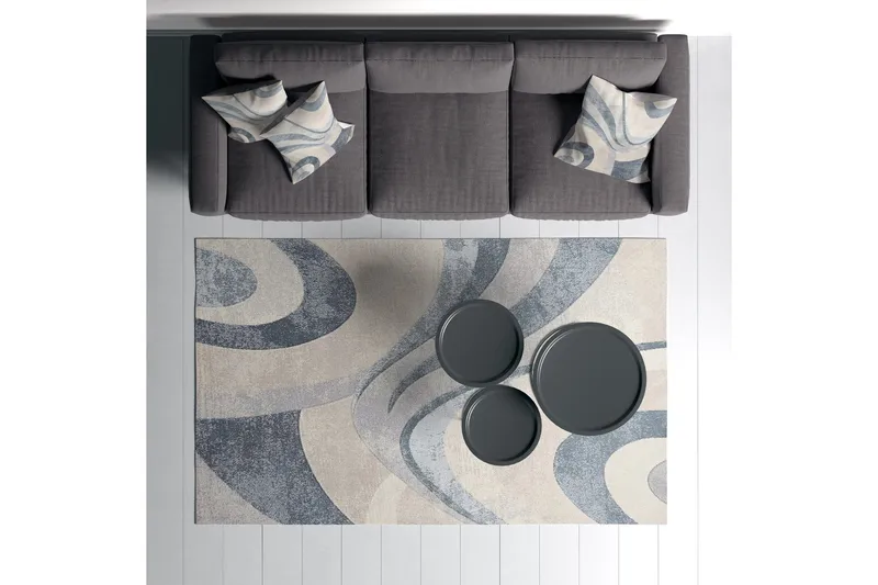 Carolina Bomullsmatta 100x300 cm Rektangulär - Blå - Textilier & mattor - Mattor - Modern matta - Bomullsmattor