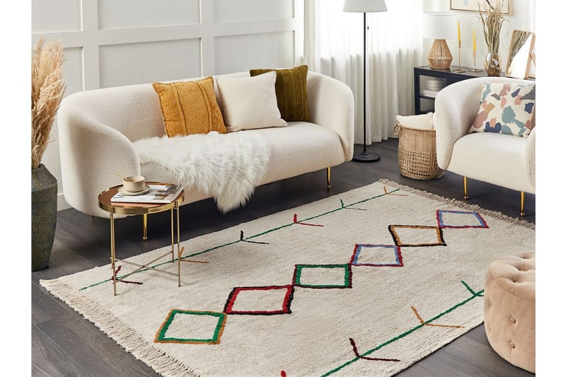 Cetmi Bomullsmatta 160x230 cm - Beige - Textilier & mattor - Mattor - Modern matta - Bomullsmattor