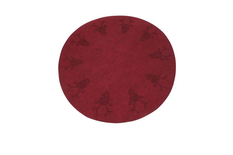 Deer Ryamatta Ø100 cm Rund, Röd