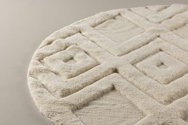 Dahlia Ullmatta 200 cm Rund - Vit - Textilier & mattor - Mattor - Modern matta - Ullmattor