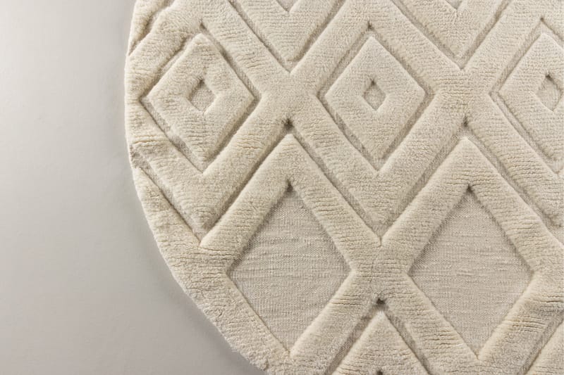 Dahlia Ullmatta 200 cm Rund - Vit - Textilier & mattor - Mattor - Modern matta - Ullmattor