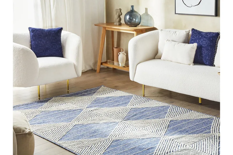 Datca Ullmatta 160x230 cm - Blå - Textilier & mattor - Mattor - Modern matta - Ullmattor