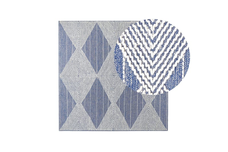 Datca Ullmatta 200x200 cm - Blå - Textilier & mattor - Mattor - Modern matta - Ullmattor