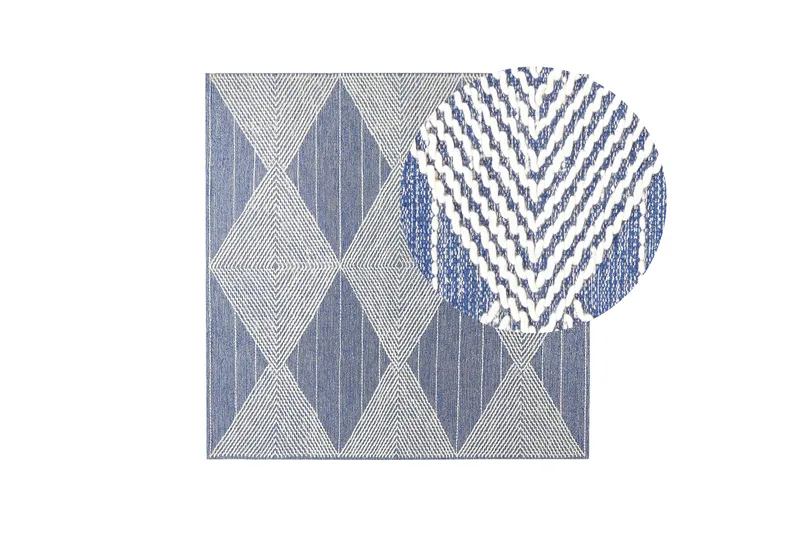 Datca Ullmatta 200x200 cm - Blå - Textilier & mattor - Mattor - Modern matta - Ullmattor