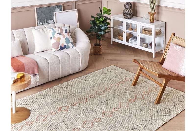 Dispur Bomullsmatta 160x230 cm - Beige - Textilier & mattor - Mattor - Modern matta - Bomullsmattor
