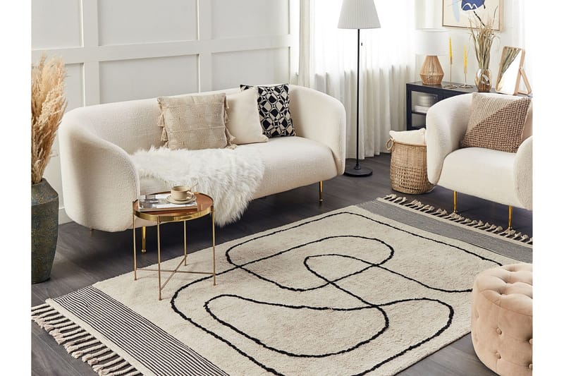 Dokuz Ryamatta 140x200 cm - Beige - Textilier & mattor - Mattor - Modern matta - Ryamattor