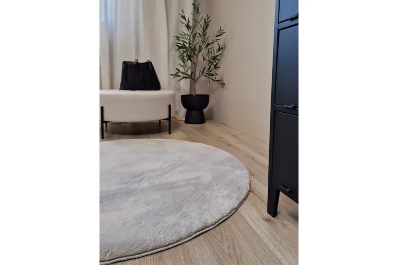 Dream Ryamatta Grå 200 cm Rund - Grå - Textilier & mattor - Mattor - Modern matta - Ryamattor