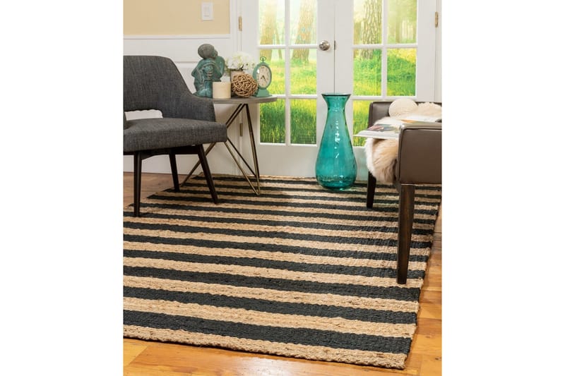 Eddie Jutematta 90x150 cm Rektangulär - Beige/Svart - Textilier & mattor - Mattor - Modern matta - Jutemattor & sisalmattor