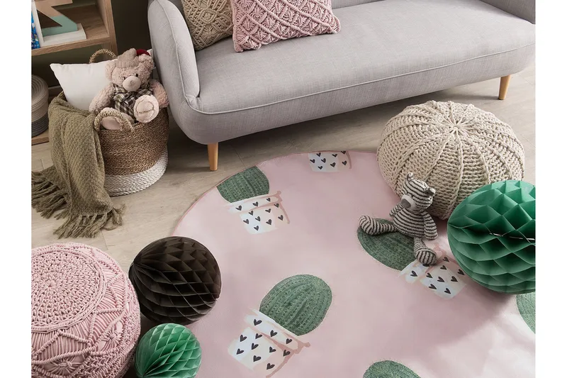 Eldivan Ryamatta 120x120 cm - Rosa - Textilier & mattor - Mattor - Modern matta - Ryamattor