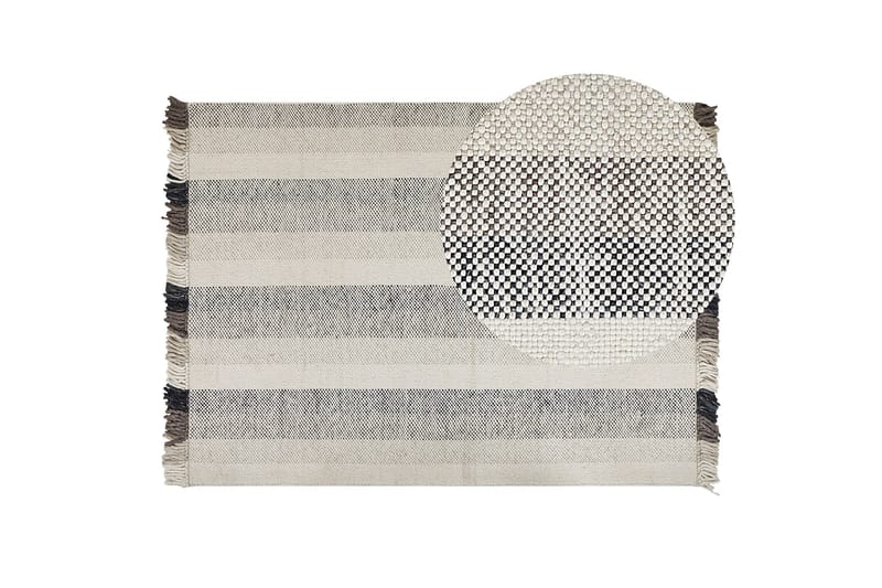 Emirler Ullmatta 140x200 cm - Svart/Vit - Textilier & mattor - Mattor - Modern matta - Ullmattor