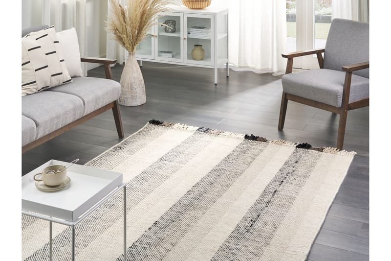 Emirler Ullmatta 160x230 cm - Svart/Vit - Textilier & mattor - Mattor - Modern matta - Ullmattor