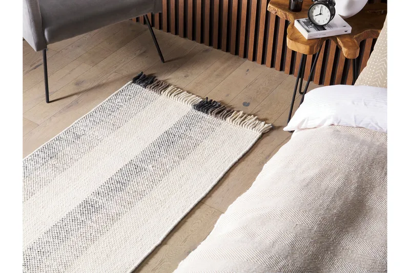 Emirler Ullmatta 80x150 cm - Svart/Vit - Textilier & mattor - Mattor - Modern matta - Ullmattor