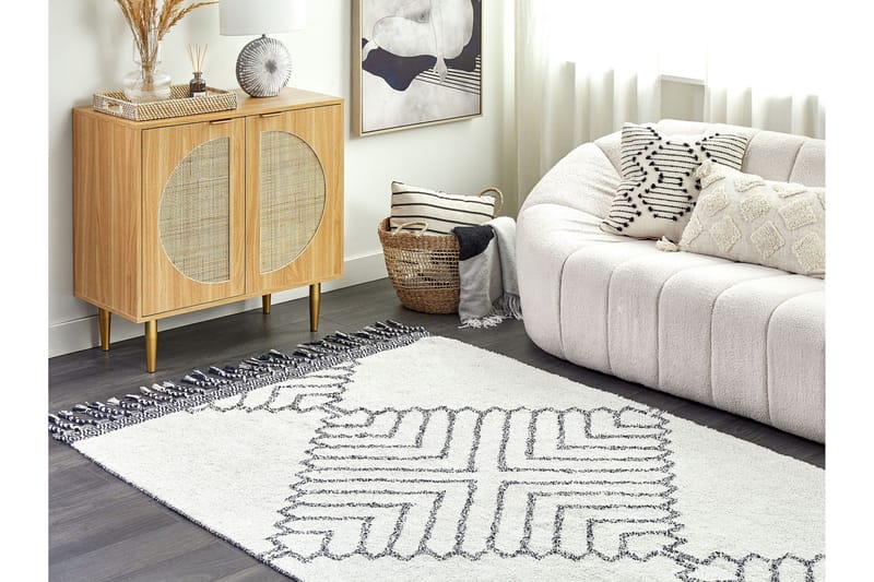 Eray Ryamatta 140x200 cm - Svart/Vit - Textilier & mattor - Mattor - Modern matta - Ryamattor