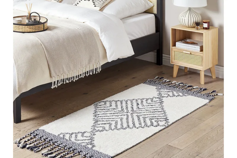 Eray Ryamatta 80x150 cm - Svart/Vit - Textilier & mattor - Mattor - Modern matta - Ryamattor