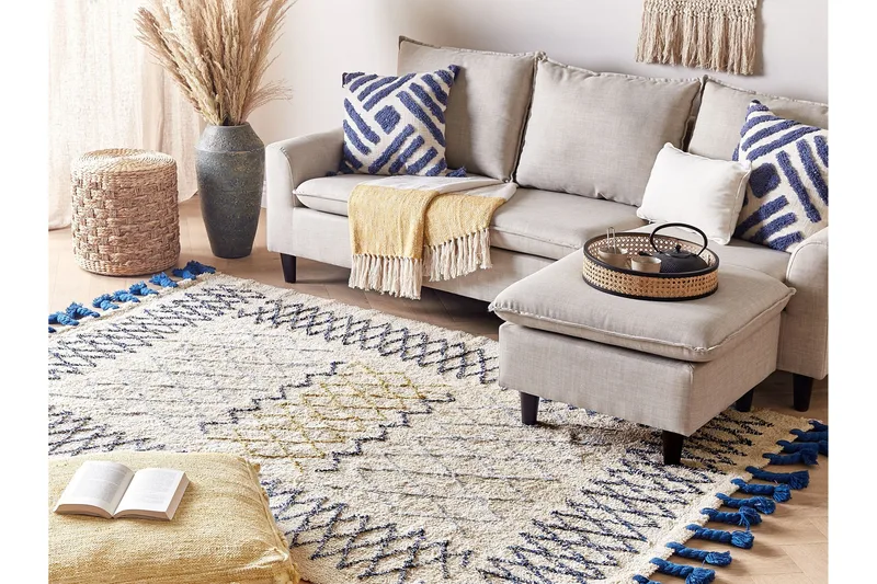 Erzincan Bomullsmatta 160x230 cm - Beige - Textilier & mattor - Mattor - Modern matta - Bomullsmattor