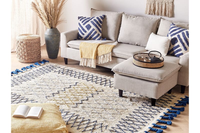 Erzincan Bomullsmatta 160x230 cm - Beige - Textilier & mattor - Mattor - Modern matta - Bomullsmattor