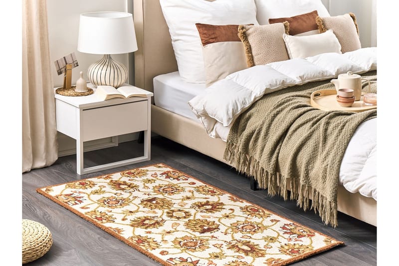 Ezine Ullmatta 80x150 cm Kvadratisk - Beige - Textilier & mattor - Mattor - Modern matta - Ullmattor