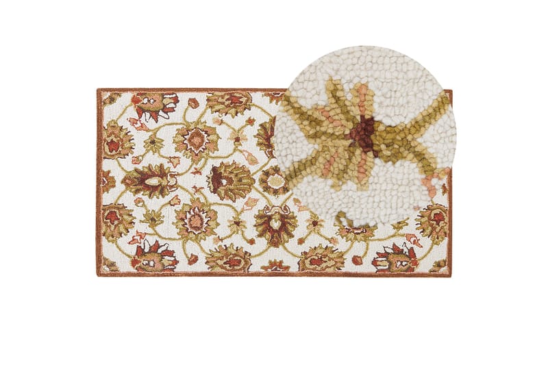 Ezine Ullmatta 80x150 cm Kvadratisk Beige - Textilier & mattor - Mattor - Modern matta - Ryamattor