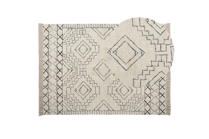 FERNFIELD Ryamatta 140x200 cm Beige - Textilier & mattor - Mattor - Modern matta - Ryamattor