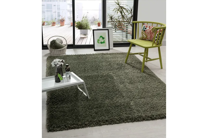 Floki Ryamatta 160x230 cm Rektangulär - Smaragdgrön - Textilier & mattor - Mattor - Modern matta - Ryamattor