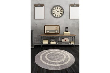 Argentu Matta Rund 100 cm - Silver/Sammet - Textilier & mattor - Mattor - Modern matta - Friezemattor
