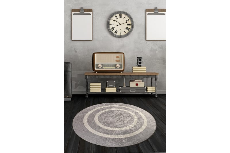 Argentu Matta Rund 100 cm - Silver/Sammet - Textilier & mattor - Mattor - Modern matta - Friezemattor