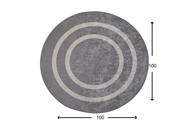 Argentu Matta Rund 100 cm - Silver/Sammet - Textilier & mattor - Mattor - Modern matta - Friezemattor