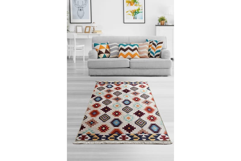 Cannenta Matta 140x190 cm - Flerfärgad/Sammet - Textilier & mattor - Mattor - Modern matta - Friezemattor