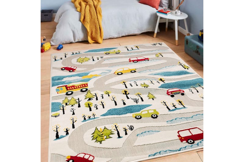 Charlestrong Wiltonmatta 160x230 cm Rektangulär Creme/Blå/Rö