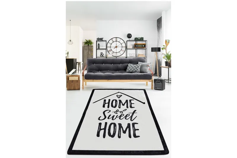 Chilai Matta 80x150 cm - Svart/Vit - Textilier & mattor - Mattor - Modern matta - Friezemattor