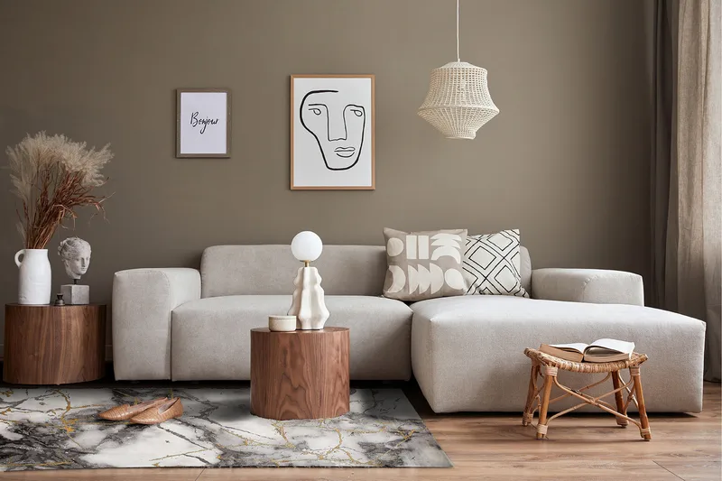 Craft Concrete Friezematta 240x340 - Guld - Textilier & mattor - Mattor - Modern matta - Friezemattor