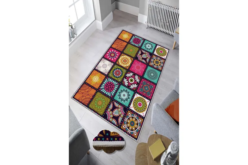 Homefesto Matta 100x300 cm - Multifärgad - Textilier & mattor - Mattor - Modern matta - Friezemattor