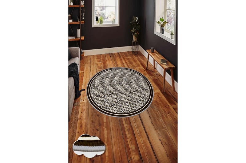 Homefesto Matta 110 cm Rund - Multifärgad - Textilier & mattor - Mattor - Modern matta - Friezemattor