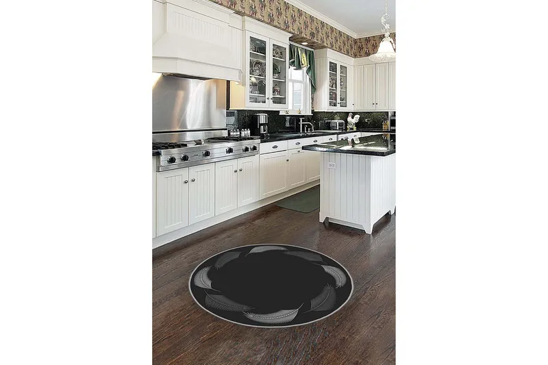 Homefesto Matta 110 cm Rund - Multifärgad - Textilier & mattor - Mattor - Modern matta - Friezemattor