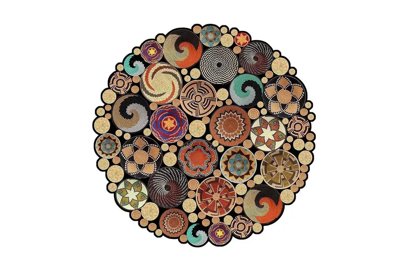 Homefesto Matta 160 cm Rund, Multifärgad