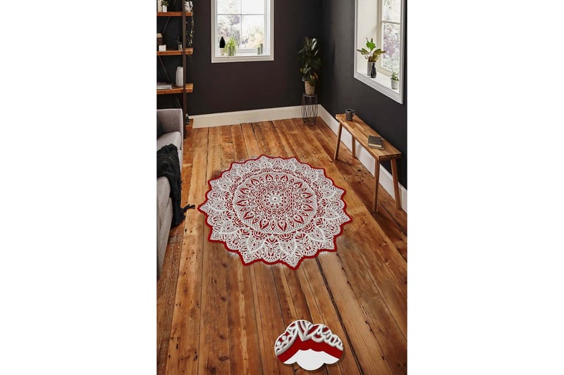 Homefesto Matta 60 cm Rund - Multifärgad - Textilier & mattor - Mattor - Modern matta - Friezemattor