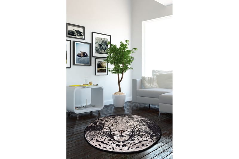 Kambuku Matta Rund 100 cm - Tiger/Sammet - Textilier & mattor - Mattor - Modern matta - Friezemattor