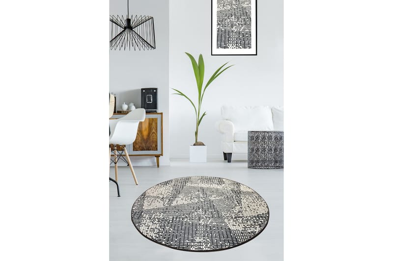 Kosmikoa Matta Rund 100 cm - Flerfärgad/Sammet - Textilier & mattor - Mattor - Modern matta - Friezemattor