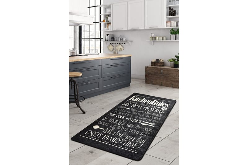 Kuhinja Matta 100x200 cm - Svart/Sammet - Textilier & mattor - Mattor - Modern matta - Friezemattor