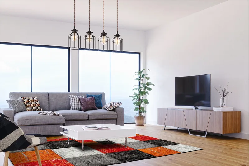 London Square Friezematta 160x230 - Röd/Orange - Textilier & mattor - Mattor - Modern matta - Friezemattor