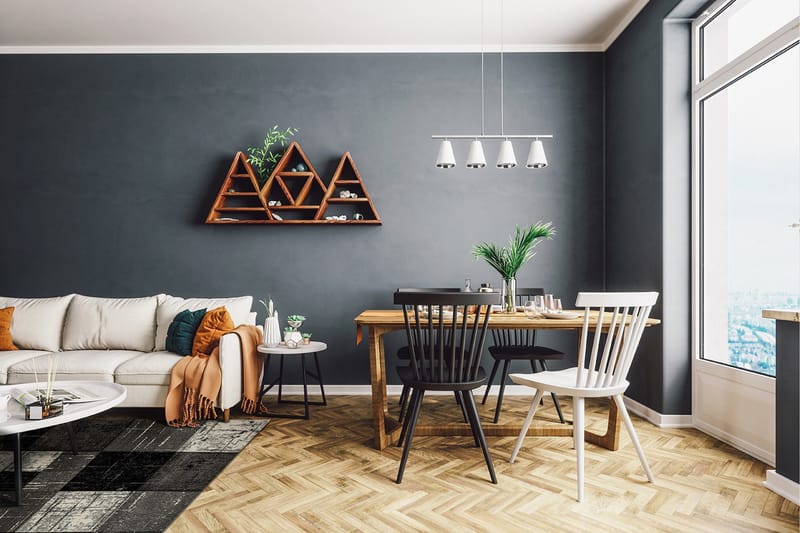 London Square Friezematta 160x230 - Svart/Grå - Textilier & mattor - Mattor - Modern matta - Friezemattor