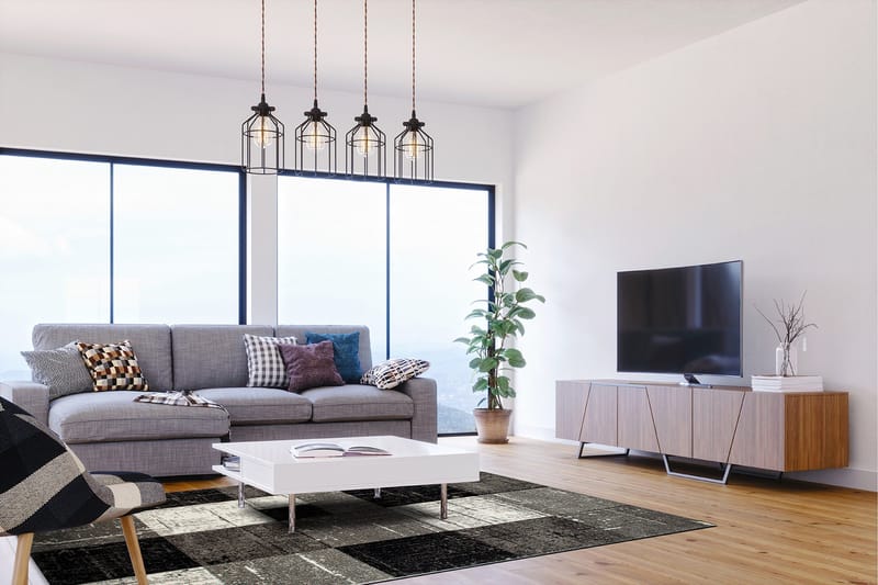 London Square Friezematta 160x230 - Svart/Grå - Textilier & mattor - Mattor - Modern matta - Friezemattor