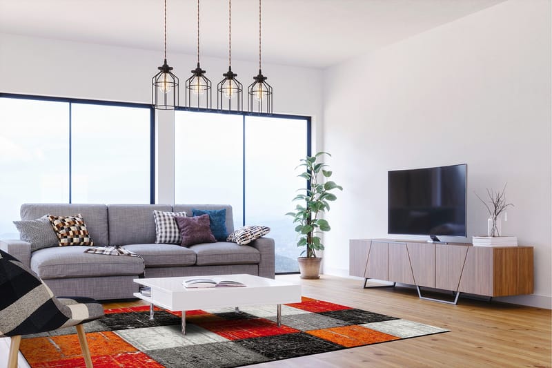 London Square Friezematta 200x290 - Röd/Orange - Textilier & mattor - Mattor - Modern matta - Friezemattor