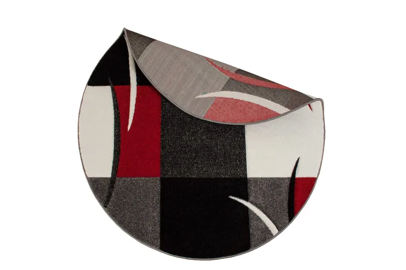 London Patch Friezematta Rund 240 - Röd - Textilier & mattor - Mattor - Modern matta - Friezemattor