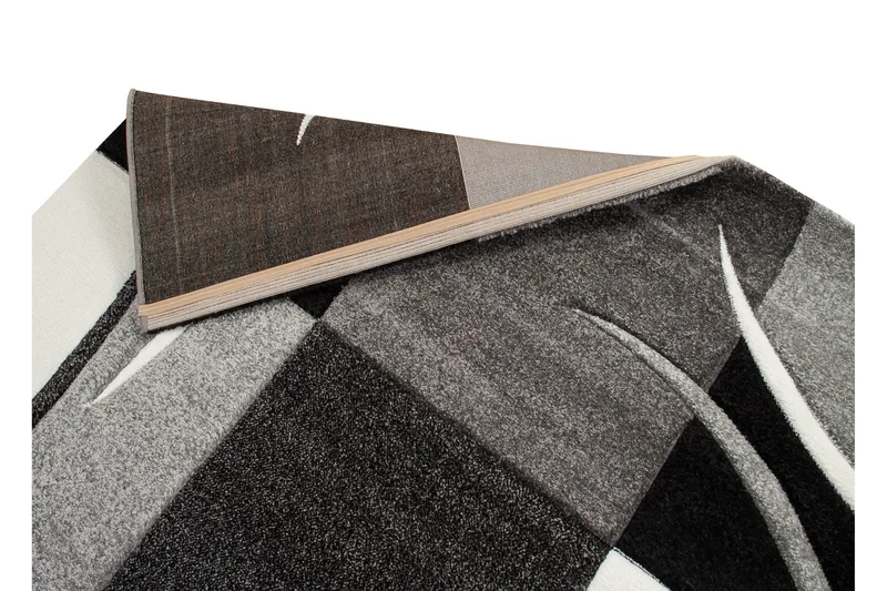 London Patch Friezematta 133x190 Rutig - Svart - Textilier & mattor - Mattor - Modern matta - Friezemattor