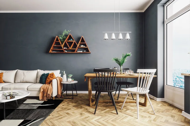 London Patch Friezematta 133x190 Rutig - Svart - Textilier & mattor - Mattor - Modern matta - Friezemattor