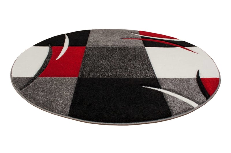 London Patch Friezematta Rund 240 - Röd - Textilier & mattor - Mattor - Modern matta - Friezemattor