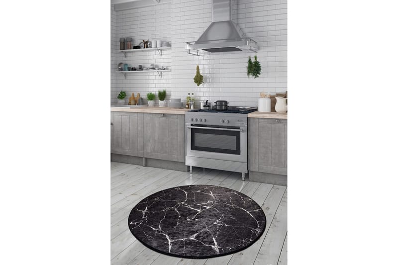 Marmuras Matta Rund 100 cm - Flerfärgad/Sammet - Textilier & mattor - Mattor - Modern matta - Friezemattor