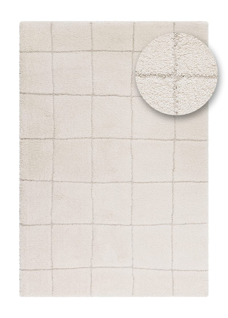 Maskinvävd Matta Montana Square 140x200 cm - Creme - Textilier & mattor - Mattor - Modern matta - Friezemattor