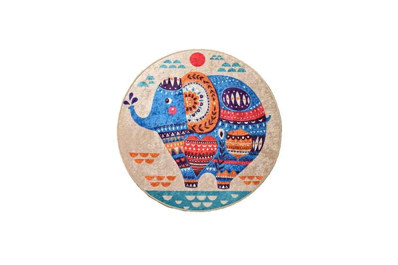 Merabe Matta Rund 100 cm, Flerfärgad/Sammet